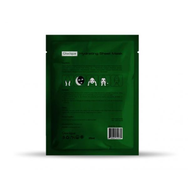 GLACIQUE CUCUMBER + HYALURONIC ACID HYDRATING SHEET MASK 25ml - Image 2